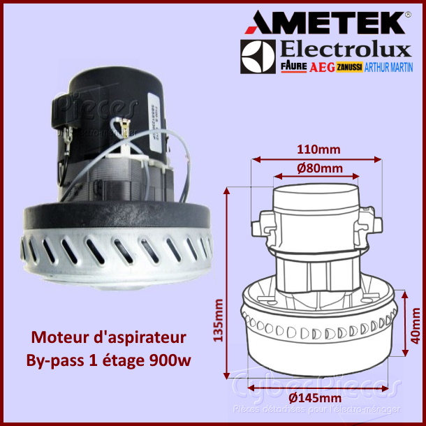 Moteur d'aspirateur By-pass 1 étage 1200w