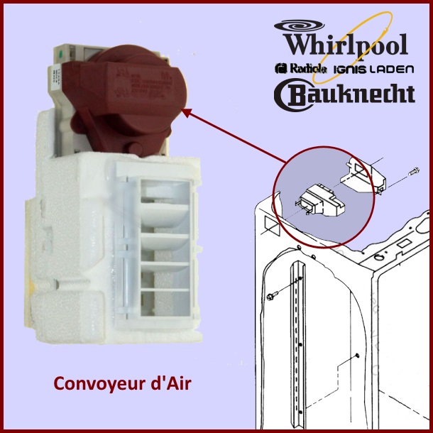 Trappe motorisée Convoyeur D'air  481244528009 WHIRLPOOL