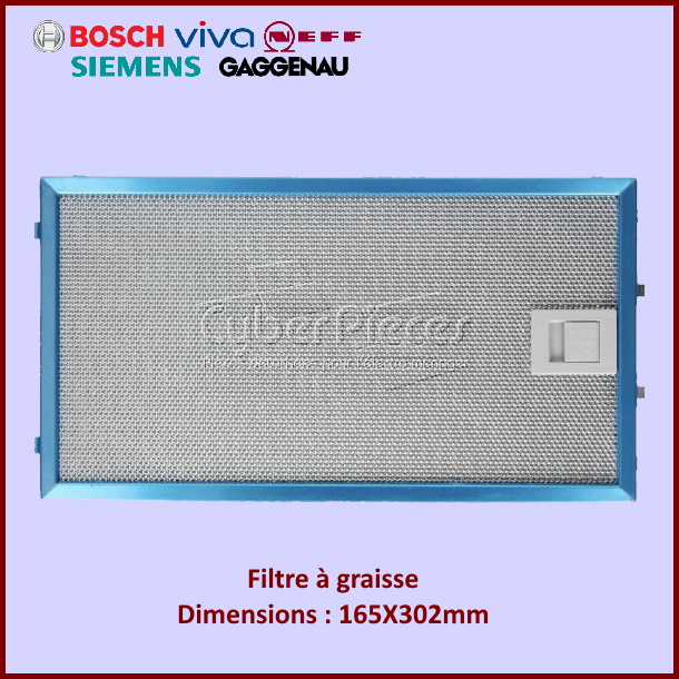 Filtre graisse 165X302mm Bosch 11004960