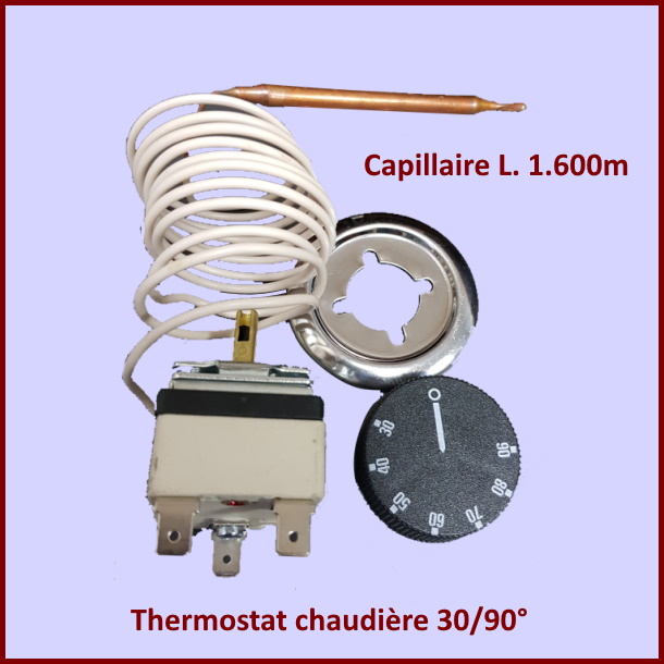 Thermostat chaudière 30/90°  - Capillaire L. 1.600m