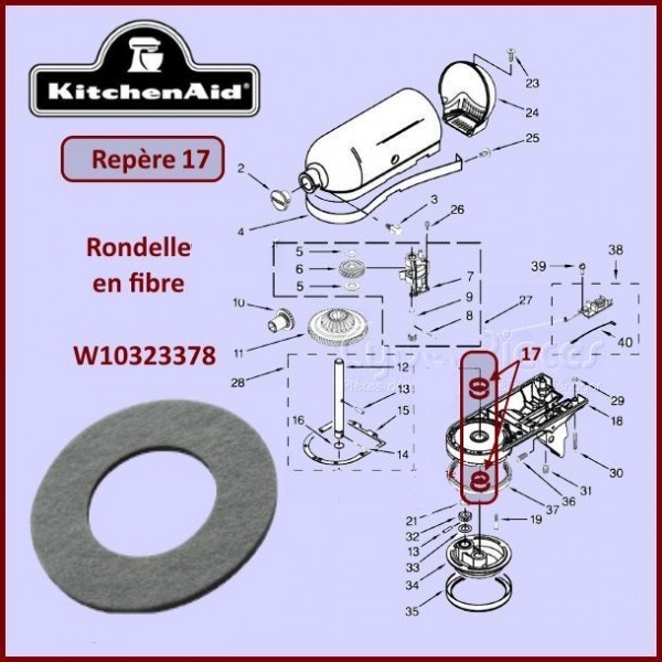 Rondelle pour robots Kitchenaid W10323378