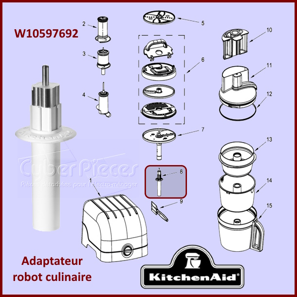 Adaptateur robot culinaire KitchenAid W10597692