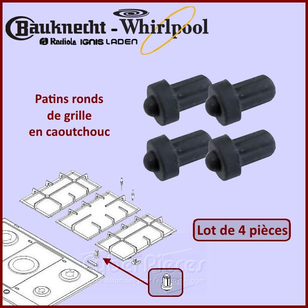 Patin de grille en caoutchouc Whirlpool 484000000949