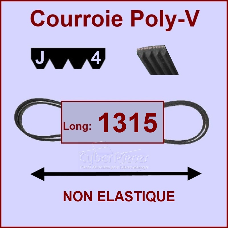 Courroie 1315J4 non élastique