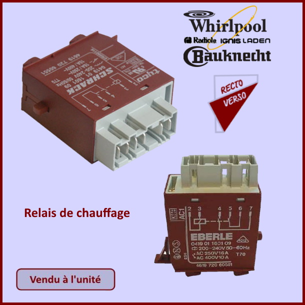 Relais de chauffage Whirlpool 481228058006