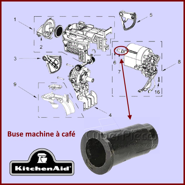 Buse machine à café Kitchenaid W10749021