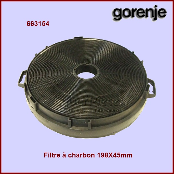 Filtre à charbon 198 x 45 mm - 663154