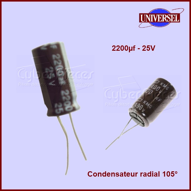 Condensateur 2200,0µF 25V
