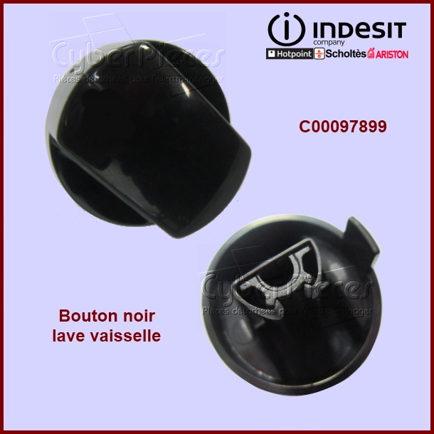 Bouton noir INDESIT C00097899