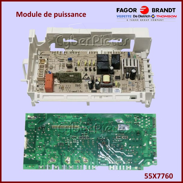 Carte Ã©lectronique de puissance Brandt 55X7760 -  PiÃ¨ces machine Ã  ...