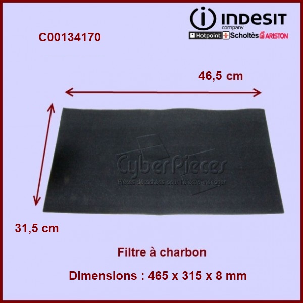 Filtre à charbon 465x315x8 mm - C00134170