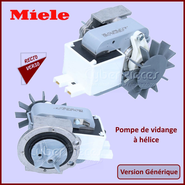 Pompe de vidange à hélice adaptable pour Miele 3833283