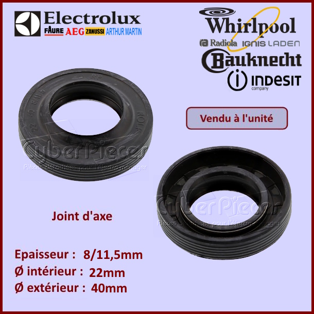 Joint d'axe 22x40x8/11,5mm Electrolux 50063248004