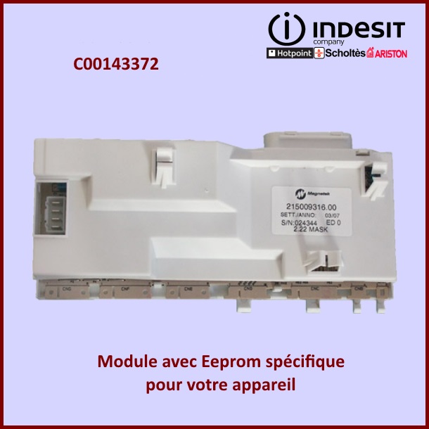 Carte électronique ROHS Indesit C00143372 avec Eeprom spécifique - ...