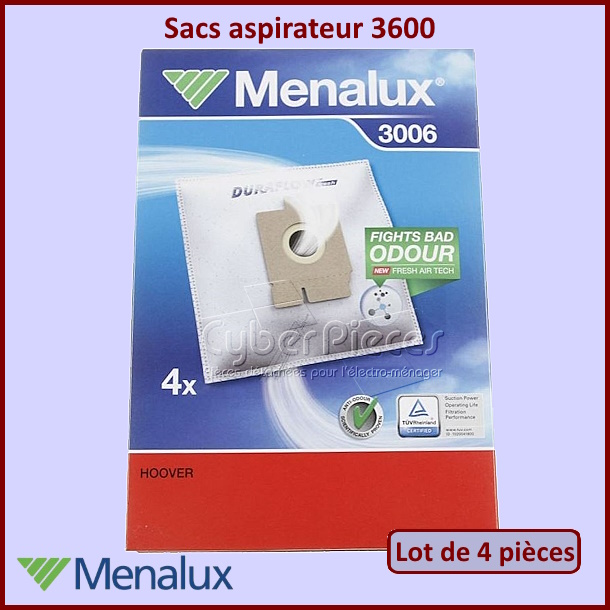 Sacs aspirateur Menalux 3600 Electrolux 9001668640