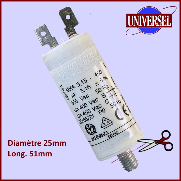 Condensateur 3,15µF - 450V (3,15MF)