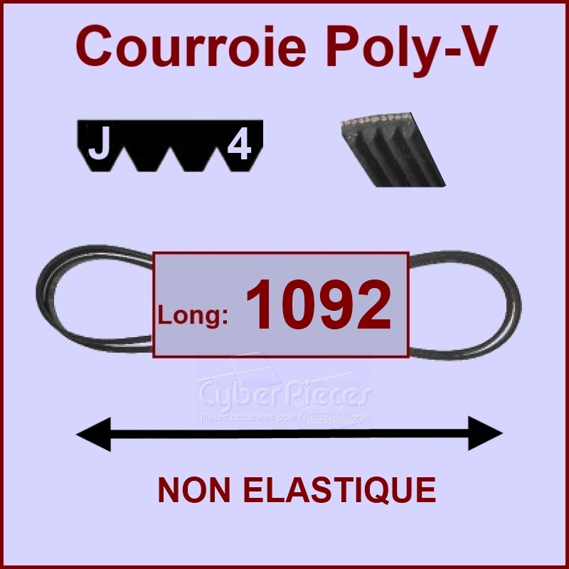 Courroie 1092J4 non élastique