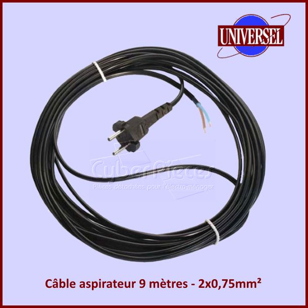 Câble aspirateur 9 mètres - 2x0,75mm²
