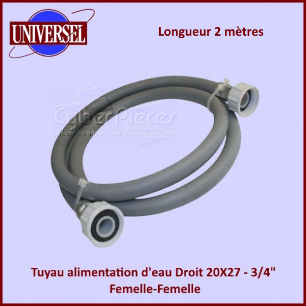 Tuyau alimentation d'eau Droit 20X27 - 3/4" F-Femelle - 2 mètres