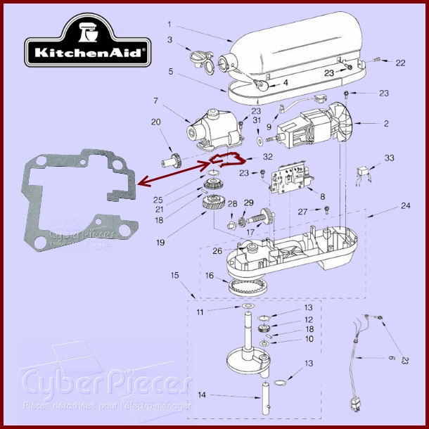 Joint du carter Kitchenaid W9709511