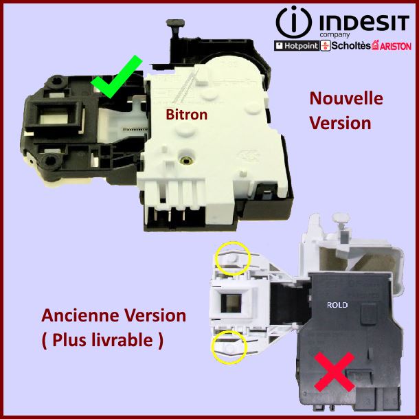 Sécurité de Porte Indesit C00254755 C00285597