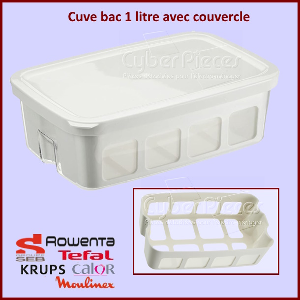 Cuve bac 1 litre avec couvercle yaourtière Délices XF101001