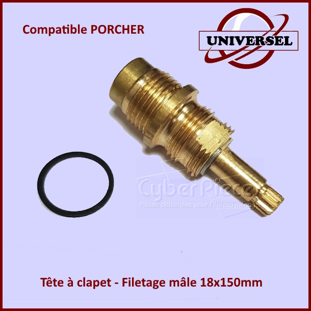 Tête à clapet robinet Filetage mâle 18x150mm