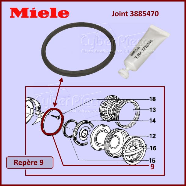 Joint de filtre Miele 3885470