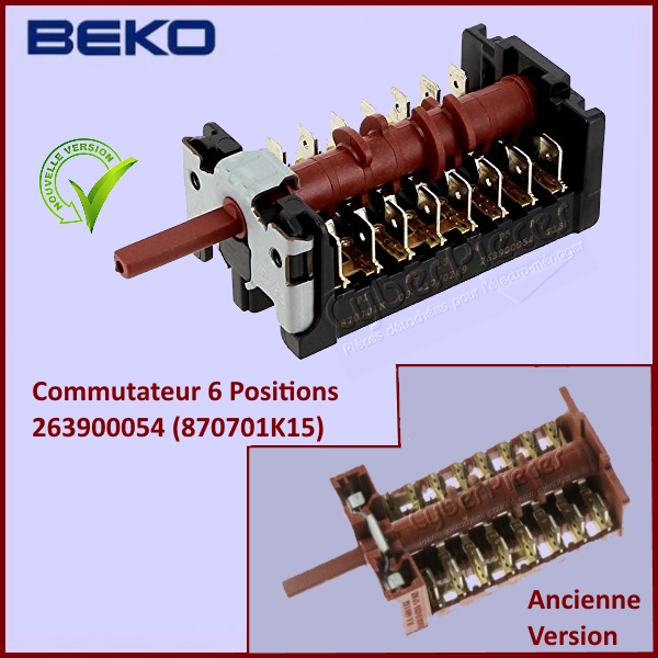 Commutateur 6 positions Beko 263900054 (870701K15)