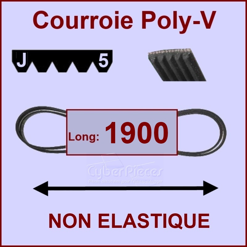 Courroie 1900J5 non élastique