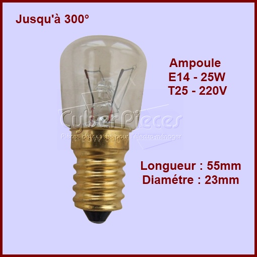 Lampe de Four / Frigo E14 - 25w Jusqu'à 300°