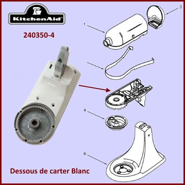 Dessous de carter blanc Kitchenaid 240350-4