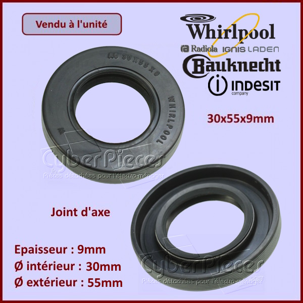 Joint d'axe 30x55x9mm Whirlpool 480111100376