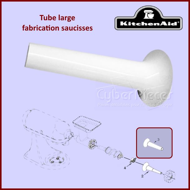 Tube épais pour fabrication de saucisses FGA Kitchenaid 242466 - Pi...