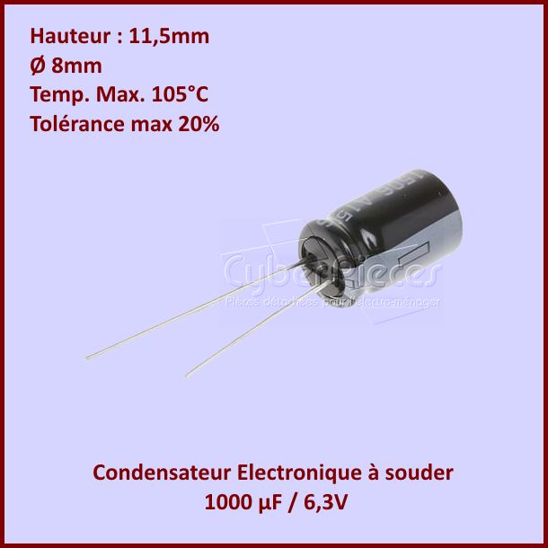 Condensateur 1000µF (1000MF) 6,3V