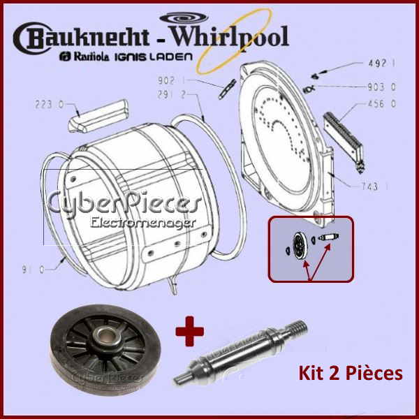 Kit Galet + Axe sèche-linge Whirlpool