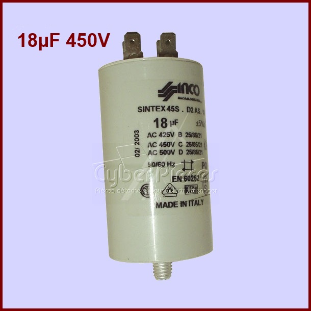 Condensateur 18µF (18MF) 450V maxi