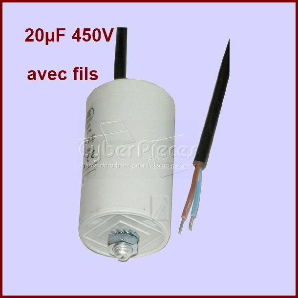 Condensateur 20,0µF  450V à fils