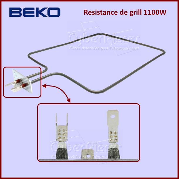 Resistance de grill 1100W Beko 562900004