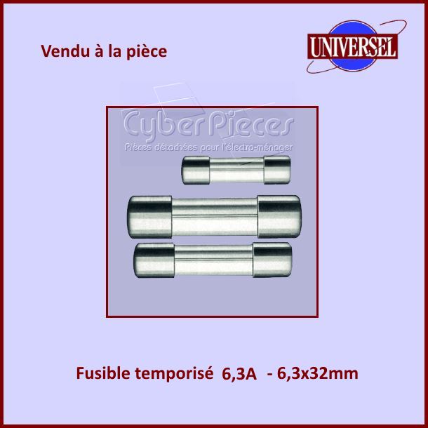 Fusible 6,3A TemporisÃÂÃÂ© 6x32mm en verre - Composants ÃÂÃÂ©lectriques