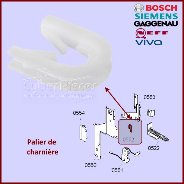 Palier de charnière Bosch 00165296