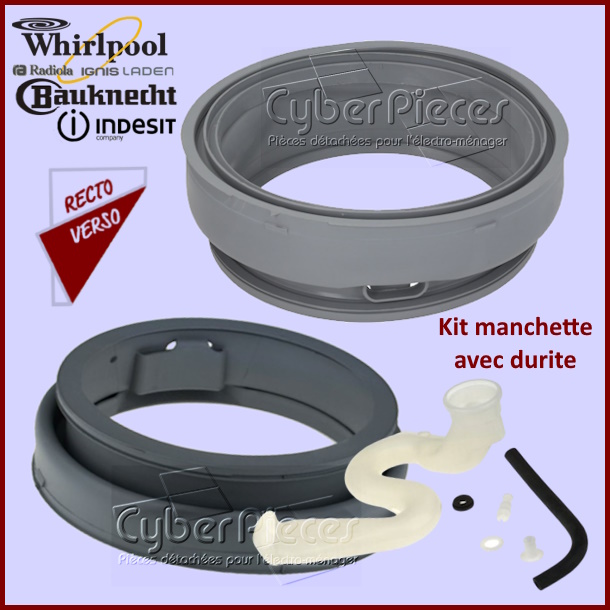 Joint de hublot avec durite Whirlpool 481246668271