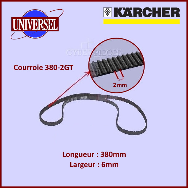 Courroie 380-2M pour Karcher K55 K65