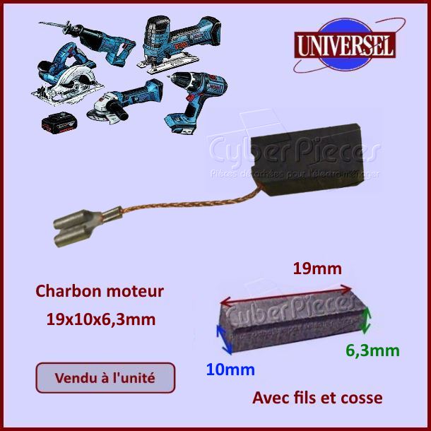 Charbon moteur 19x10x6,3mm Hilti TE76594