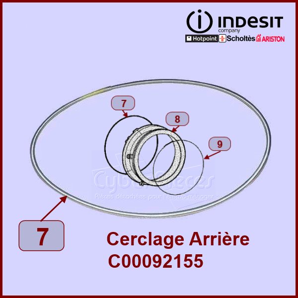 Cerclage ARRIÈRE de manchette Indesit C00092155