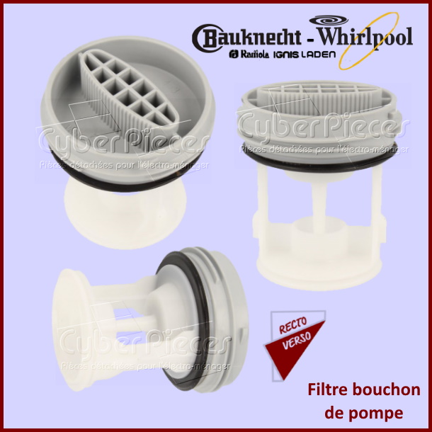 Filtre bouchon de pompe Whilrlpool 481010506380