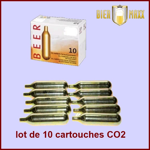 Lot de 10 cartouches CO2 pour machines Biermaxx