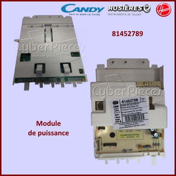 Carte électronique de puissance Candy 81452789 -  Pièces machine à ...