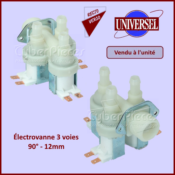 Électrovanne 3 voies 90° - 12mm Brandt 55X8394