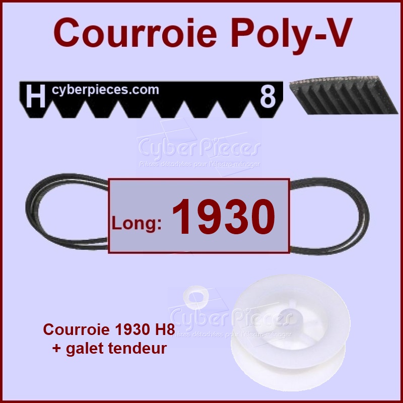 Ensemble courroie 1930H8 + Poulie Tendeur